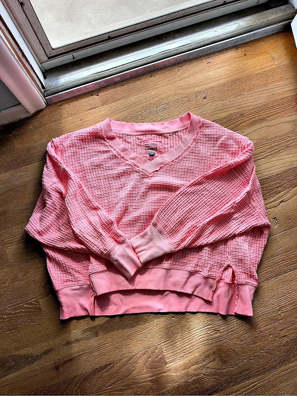 Knit Crewneck Sweater Pink Size XS